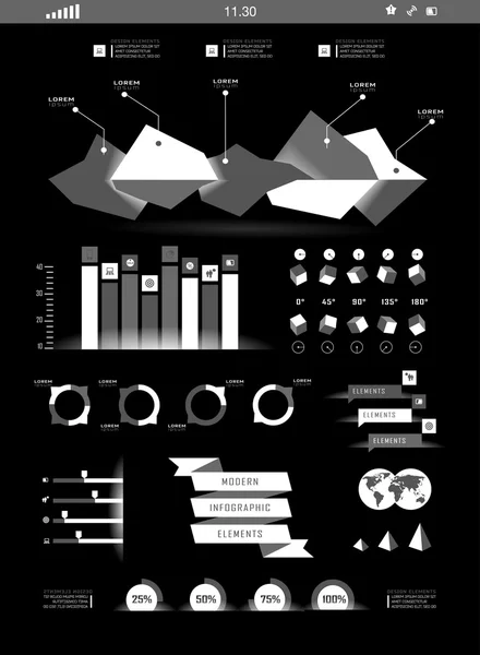 Transparent flat web site, business Infographics, — Stock Vector