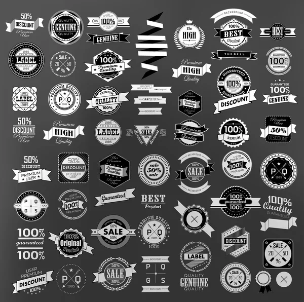 Ensemble d "étiquettes et rubans vintage rétro — Image vectorielle