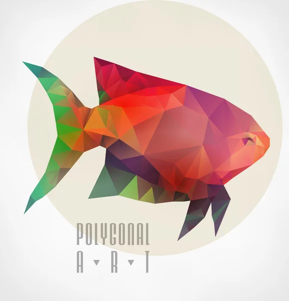 Abstraktní polygonální ryby — Stockový vektor