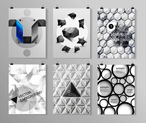 Set de póster, folleto, plantillas de diseño de folletos — Vector de stock