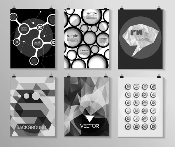 Aantal poster, flyer, brochure ontwerpsjablonen — Stockvector