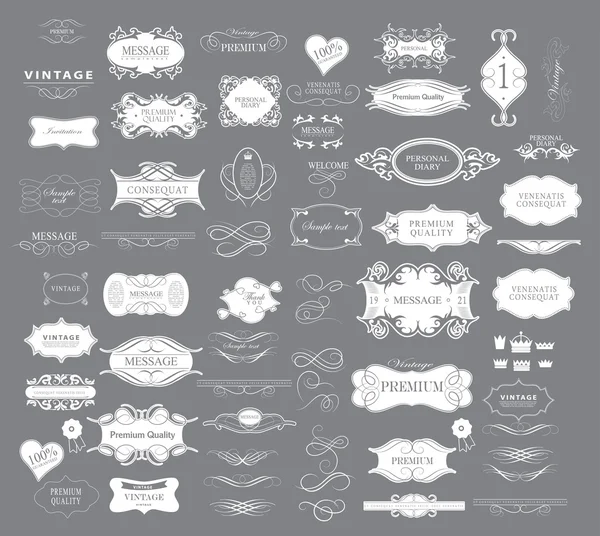 Conjunto de elementos caligráficos para el diseño — Archivo Imágenes Vectoriales