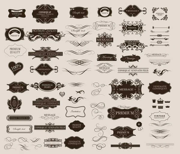 Conjunto de elementos caligráficos para el diseño — Vector de stock