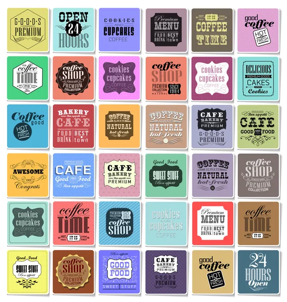 Etiquetas y elementos de café — Vector de stock