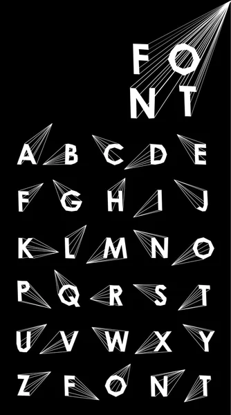 Wire Vector low poly alphabet font with shadow — Stock Vector