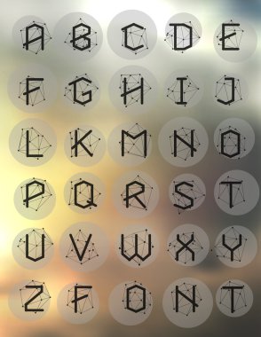 Poligonal geometrik yazı tipi