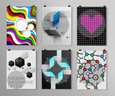 Afiş, el ilanı, broşür tasarım şablonları kümesi