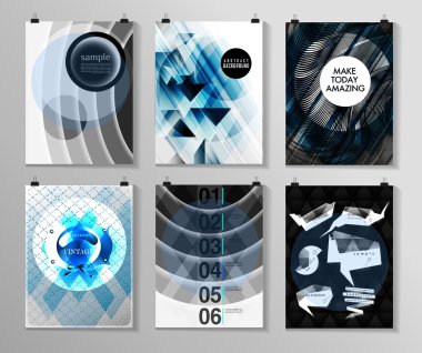 Afiş, el ilanı, broşür tasarım şablonları kümesi