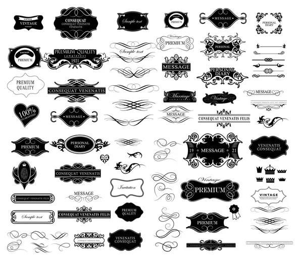 Conjunto de elementos caligráficos para el diseño — Archivo Imágenes Vectoriales