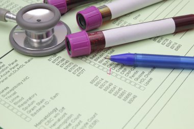Biyokimya kan testi sonuçlarında doldurulacak form