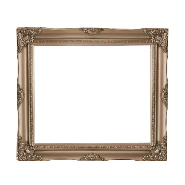 Antieke gouden frame geïsoleerd op witte achtergrond — Stockfoto