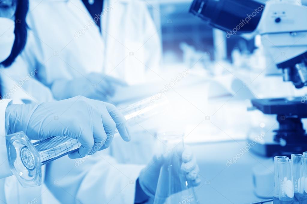 scientist working at the lab or laboratory with fillter