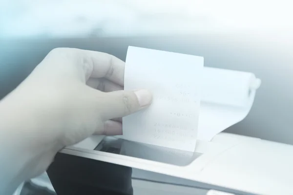 Yazar kasa, alış irsaliyesi, perakende yumuşak odak ile.