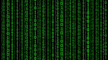 yeşil ikili kod. Dijital arkaplan