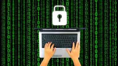 Güvenlik sistemi kavramı, güvenlik dijital dünyası.