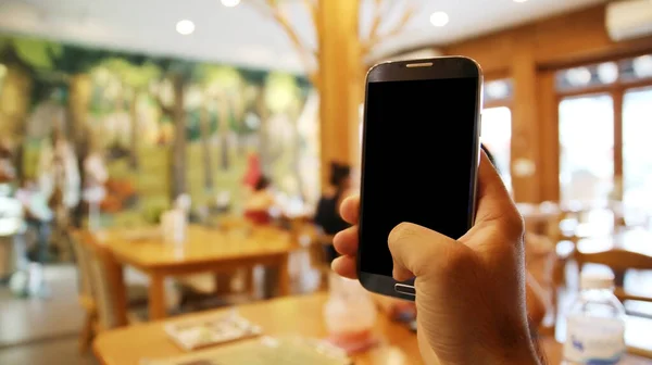 Mână Exploatație Smartphone Mobil — Fotografie, imagine de stoc