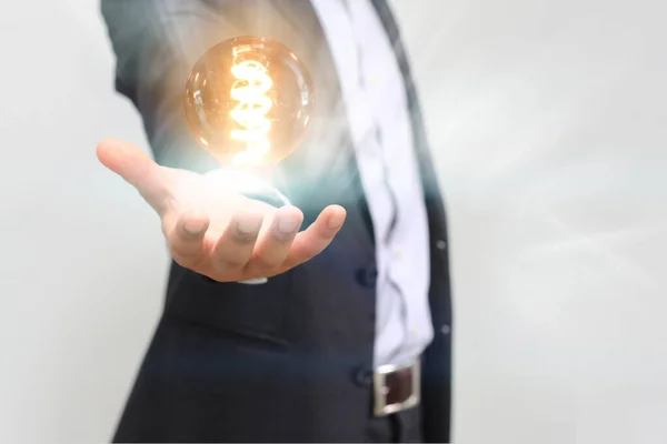 Hand Holding Light Bulb Idea Concept — Stock Photo, Image