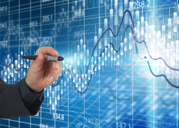 Stock Exchange Chart Business Analysis Diagram — Stock Photo, Image