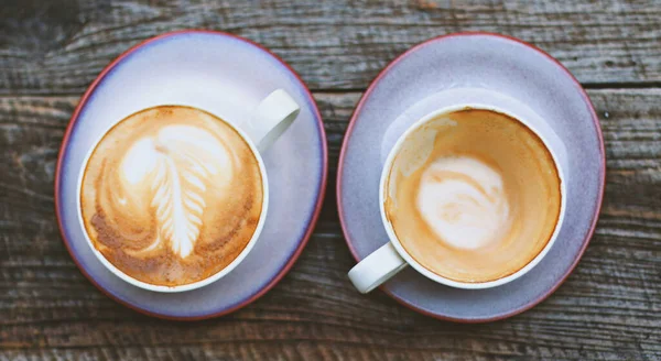 Cappuccino Coffee Cup Top View — Stock Photo, Image