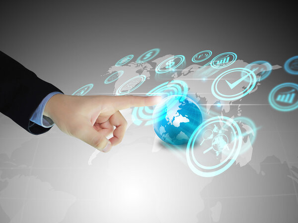 Touch button interface.technology concept 