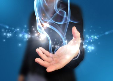 arka planda tutan el soyut 