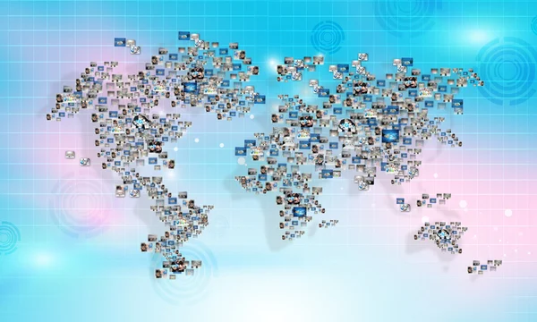 Globaali liiketoiminta yhteys, kartta suunnittelu — kuvapankkivalokuva