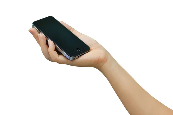 Female hands holding smartphone — Stock Photo, Image