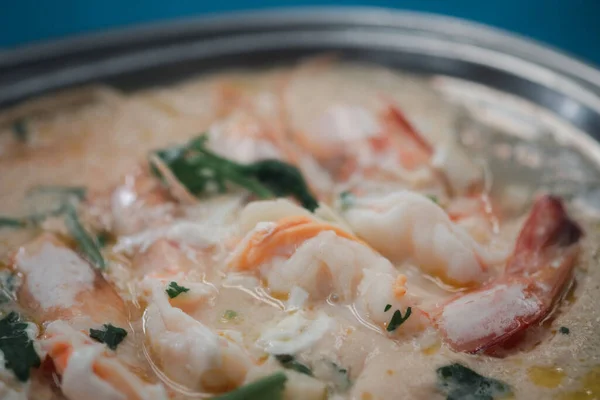 Steamed eggs with shrimp tasty asian cuisine. Selective focus