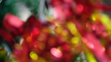 Soyut bulanık ışıklar arka planı kırmızı ve sarı bokeh