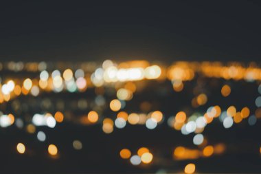 Büyük şehirde gece Bokeh ışığının bulanık arkaplanı, soyut bulanık arka plan.