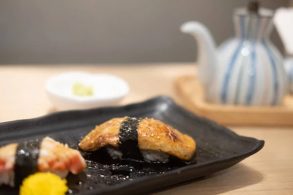 Sushi Foie Gras Ristorante Giapponese Sushi Premium — Foto Stock