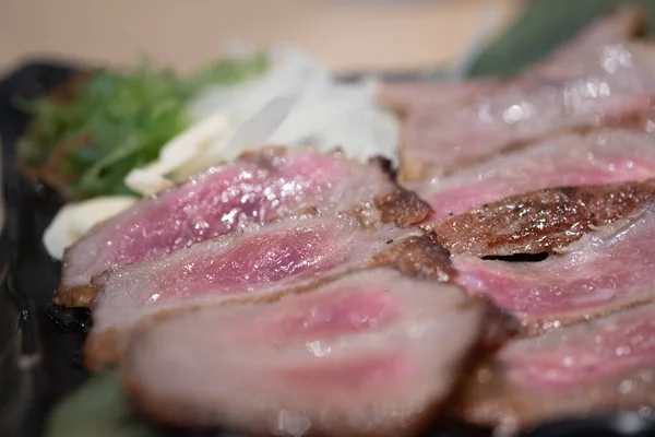 Japanese Grilled Beef Steak Selective Focus — Stock Photo, Image