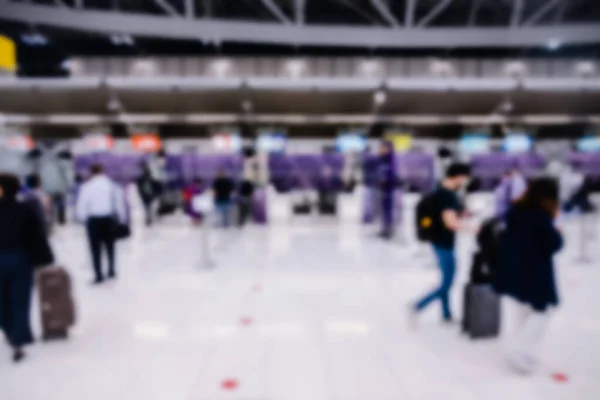 Foto Borrosa Del Mostrador Check Aeropuerto Suvarnabhumi Aeropuerto Tailandia —  Fotos de Stock