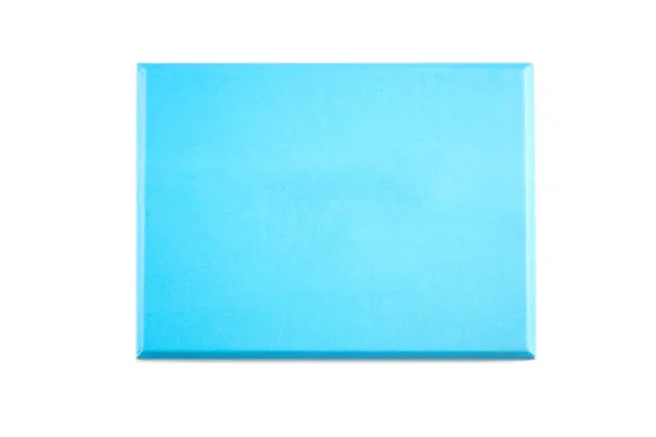 白色底座上的蓝色纸盒 — 图库照片