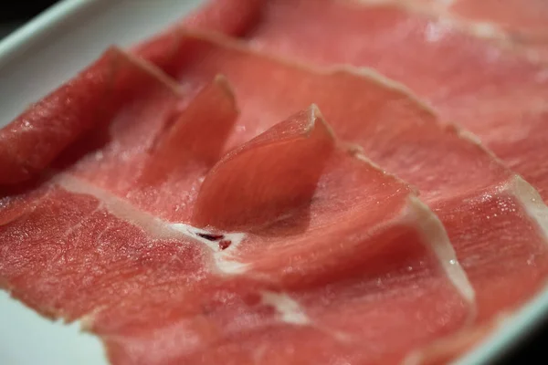 Carne Cruda Recién Preparada Rodajas Para Olla Caliente Sukiyaki Japonés —  Fotos de Stock