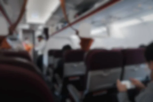 Blur Abstract Background Seat Rows Airplane Cabin — Stock Photo, Image