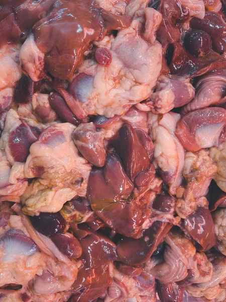 Свежие Свиные Органы Продажи Свежем Тайском Рынке Утром — стоковое фото