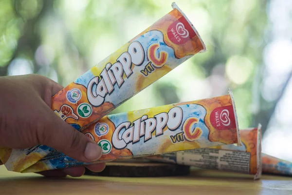 Samut Prakan Thailand June 2021 Hand Holding Calippo Ice Cream — Stock fotografie