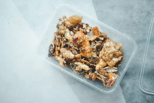 Sweet Spicy Squid Plastic Box Eat Snack Desert — Foto Stock