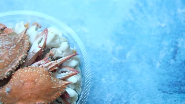 Close Thai Seafood Steamed Crab Thai Seafood — Wideo stockowe