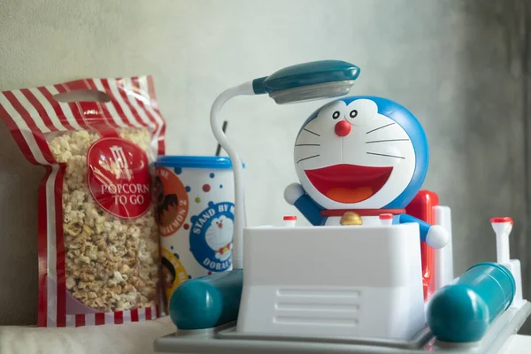 Bangkok Thailand July 2020 Doraemon Time Machine Bucket Set Popcorn — Stock Photo, Image