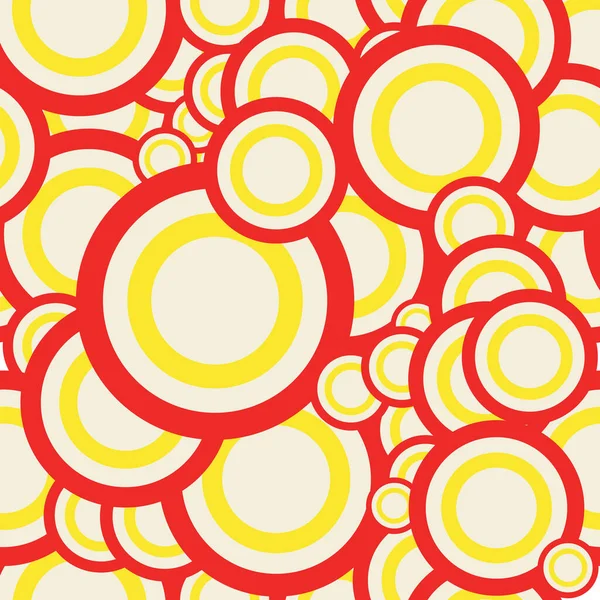 Sárga Piros Körök Mint Zökkenőmentes Geometriai Háttér — Stock Vector