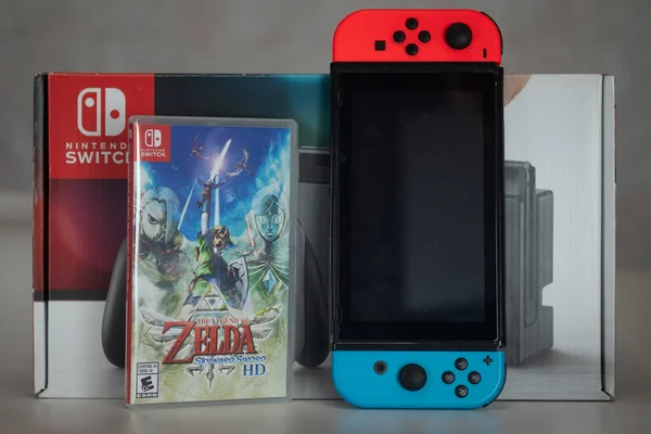 Samut Prakan Thailand Juli 2021 Spielekonsole Nintendo Switch Mit Einer — Stockfoto