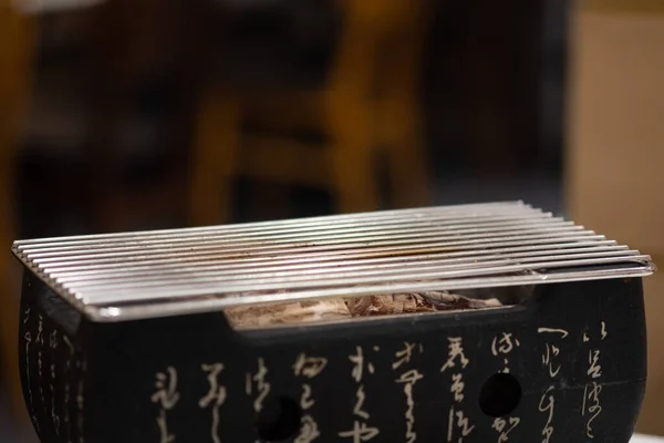 Feche Fogão Cozinha Japonês Para Grelhar Carvão — Fotografia de Stock