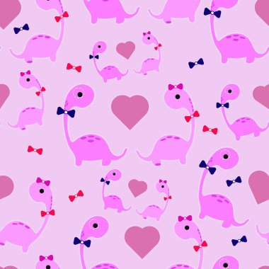 Pembe dinazorlara aşık sevimli bir çift..