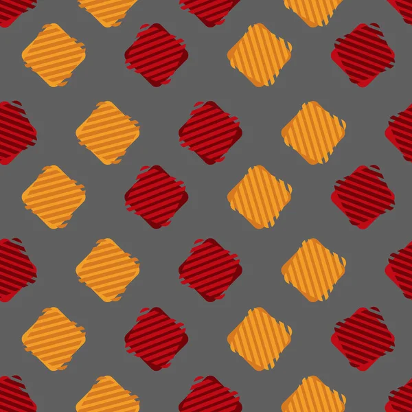 Seamless Red Yellow Orange Square Tiles Pattern — Vetor de Stock