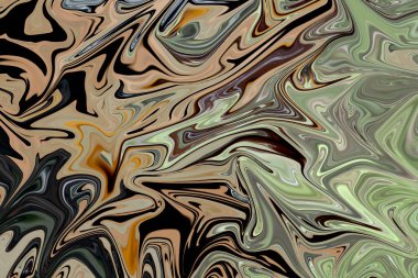 Kahverengi ve yeşil sıvı mermer dokusu. Soyut sıvı mermer dokusu