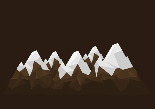 Montagne Con Neve Stile Poligono Elementi Vettoriali Paesaggio Illustrazione Della — Vettoriale Stock