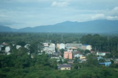 Tayland 'ın kırsalında, ormanında ve şehrinde bulanık bir arkaplan