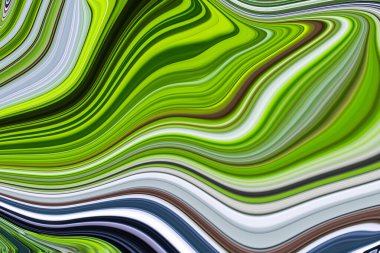 Dönen, soyut yakın çekim mermer efektli karmaşık organik desenlerle harmanlanmış yeşil boya tonlarını ortaya çıkarıyor.